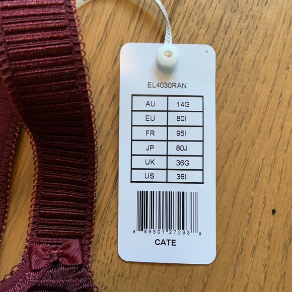 Elomi Cate Full Cup Banded Bra Raisin Burgundy Size 36I - Picture 7 of 13